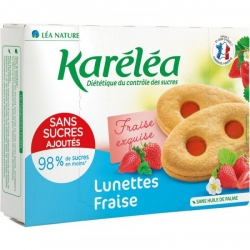Sušenky Lunettes s jahodovou náplní Karéléa