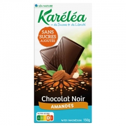 Čierna čokoláda s celými mandľami bez pridaného cukru Karéléa