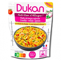 Paella Dukan- Konjacová ryža s mušľami, krevetami a šafranom